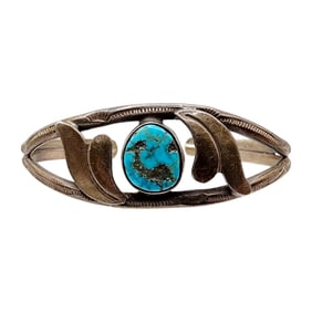 Navajo Sterling Turquoise Cuff Bracelet 15g