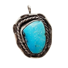 Vintage Navajo Sterling Turquoise Pendant 5.2g
