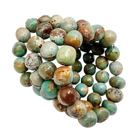 Sterling Turquoise Bead Coil Bracelet 62.6g