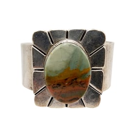 Navajo Sterling Southwestern Jasper Cuff Bracelet 55.2g
