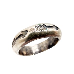Sunshine Reeves Navajo Sterling Arrow Stamped Ring Sz 6.5 6.1g