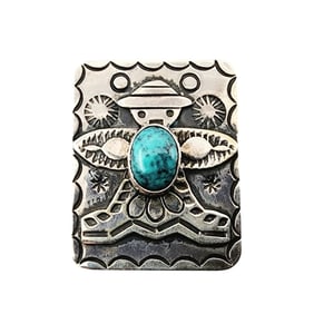Vintage Navajo Sterling Stamped Turquoise Ring Sz 11 12.1g