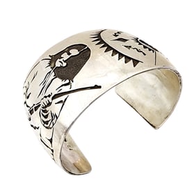 Rare Fred Douglas Navajo Warrior Geronimo Cuff Bracelet 104.5g