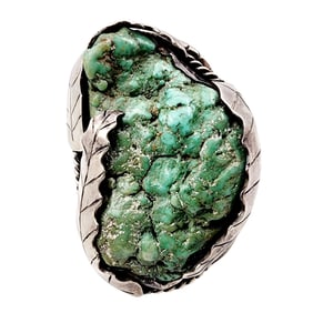 HUGE 205g Jimmy Herald Navajo Sterling Turquoise Chunk Cuff