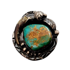 Signed 'Daniel' Navajo Vintage Sterling Bear Claw Turquoise Ring Sz 10.5 18.6g