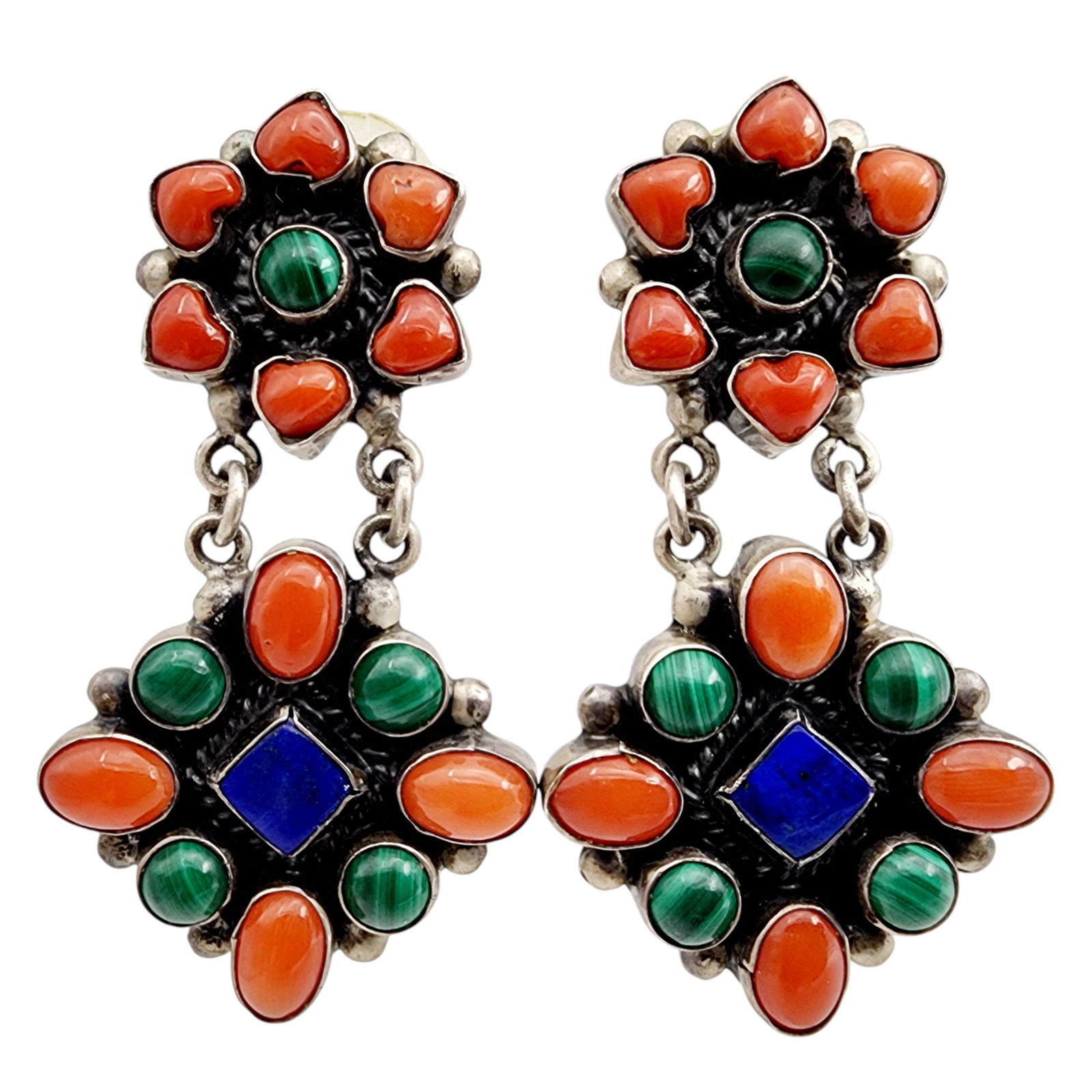 Leo Feeney Sterling Multistone Dangle Earrings 19.6g (1 of 5)