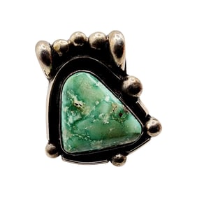 Handsigned 'RR' Navajo Sterling Turquoise Ring Sz 5.75 14.3g