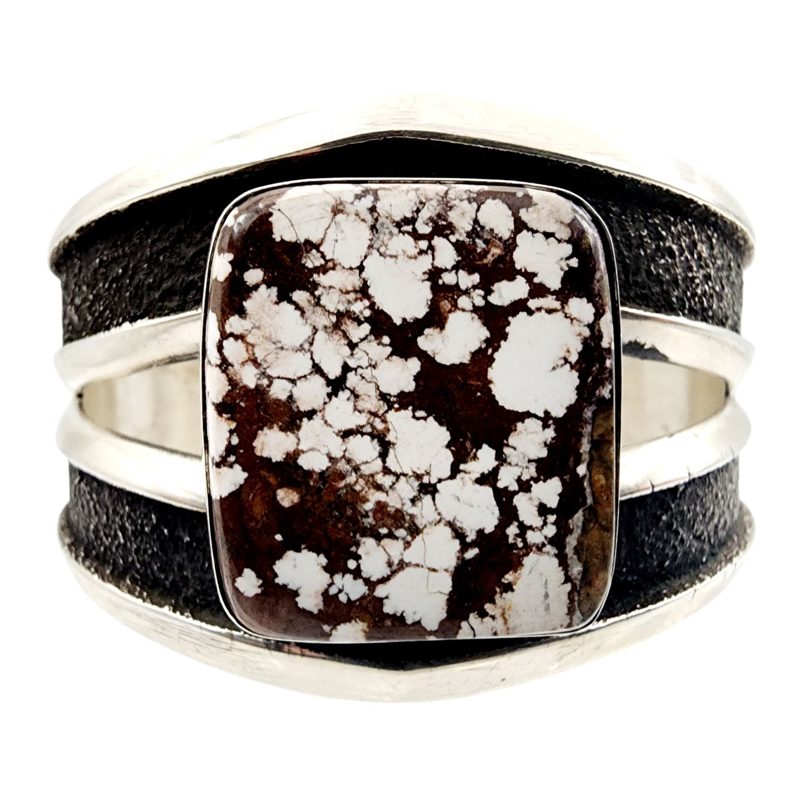 Signed 'B' Navajo Wild Horse Turquoise Sterling Cuff Bracelet 87.2g (1 of 10)