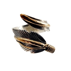 Harvey Mace Navajo Sterling Feather Wrap Ring Sz 7.5 5.5g