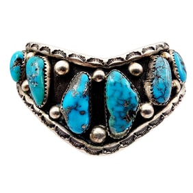Samuel Lee Navajo Turquoise Sterling Cuff Bracelet 58.7g