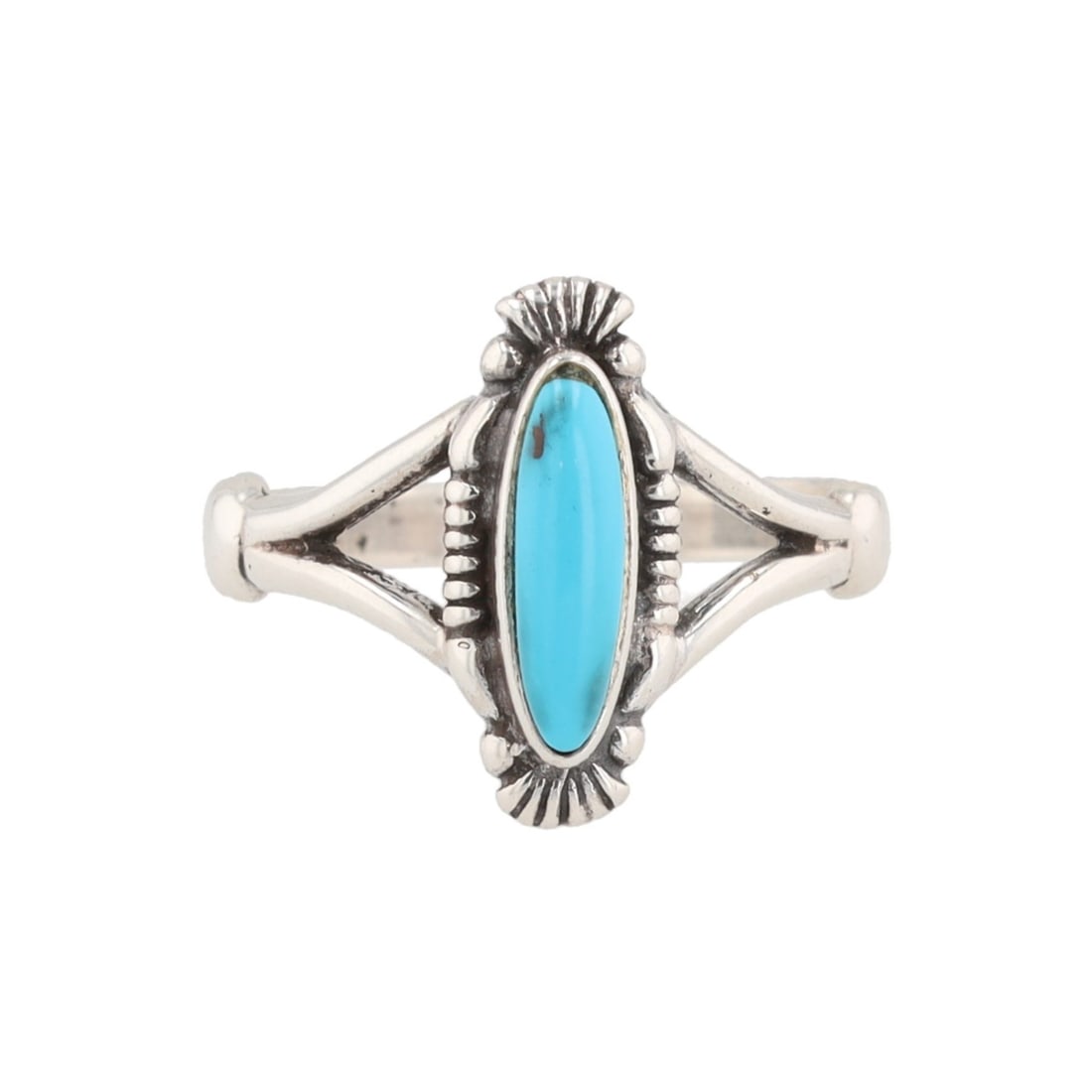 Navajo Turquoise Sterling Overlay Ring Sz. 6.25 (1 of 6)