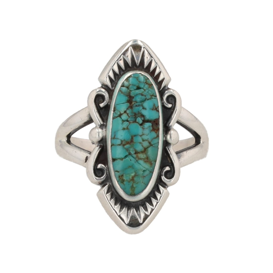 Bell Trading Post Turquoise Sterling Ring Sz. 7 (1 of 6)