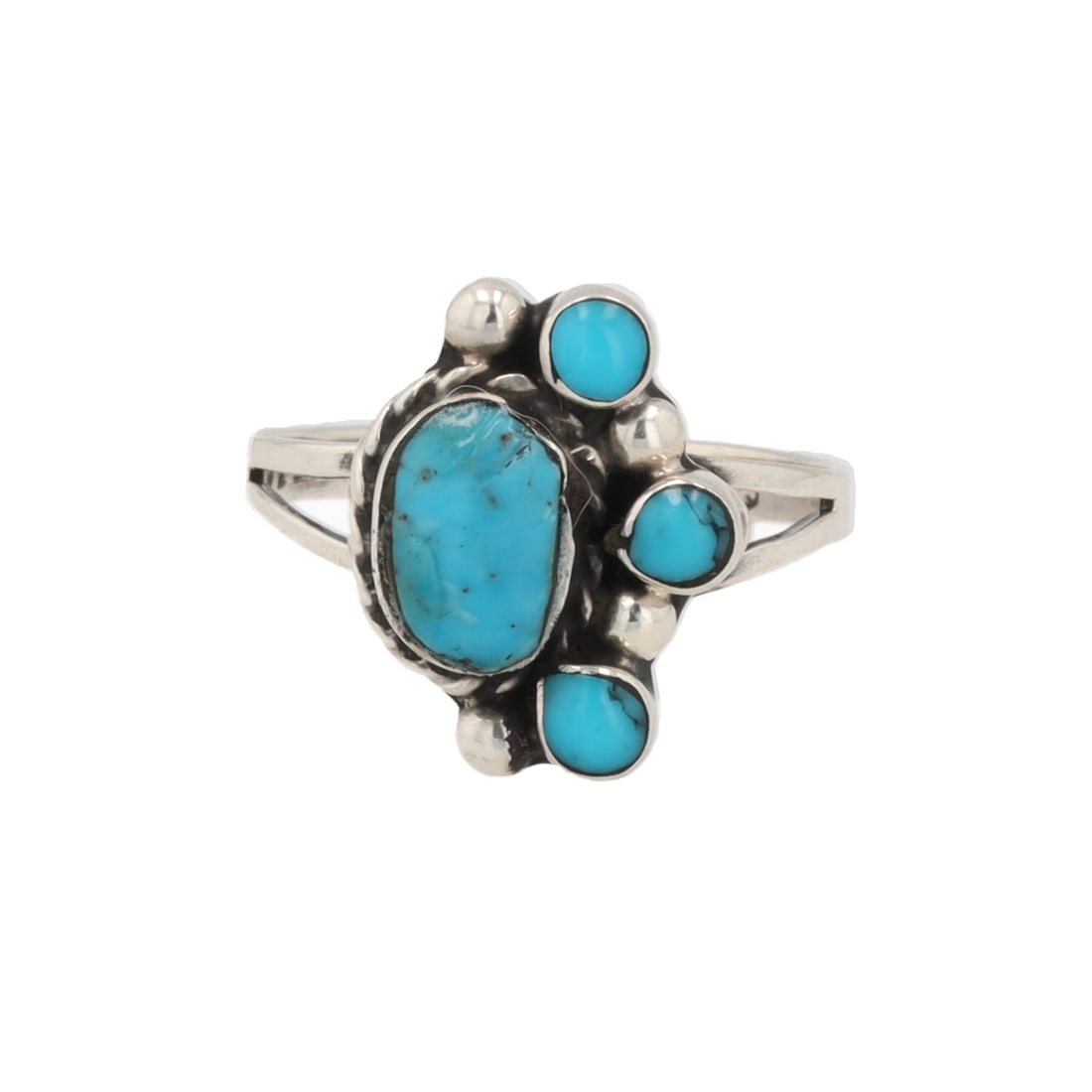 TS-85 Taxco Mexico Turquoise Sterling Ring Sz. 7.5 (1 of 7)
