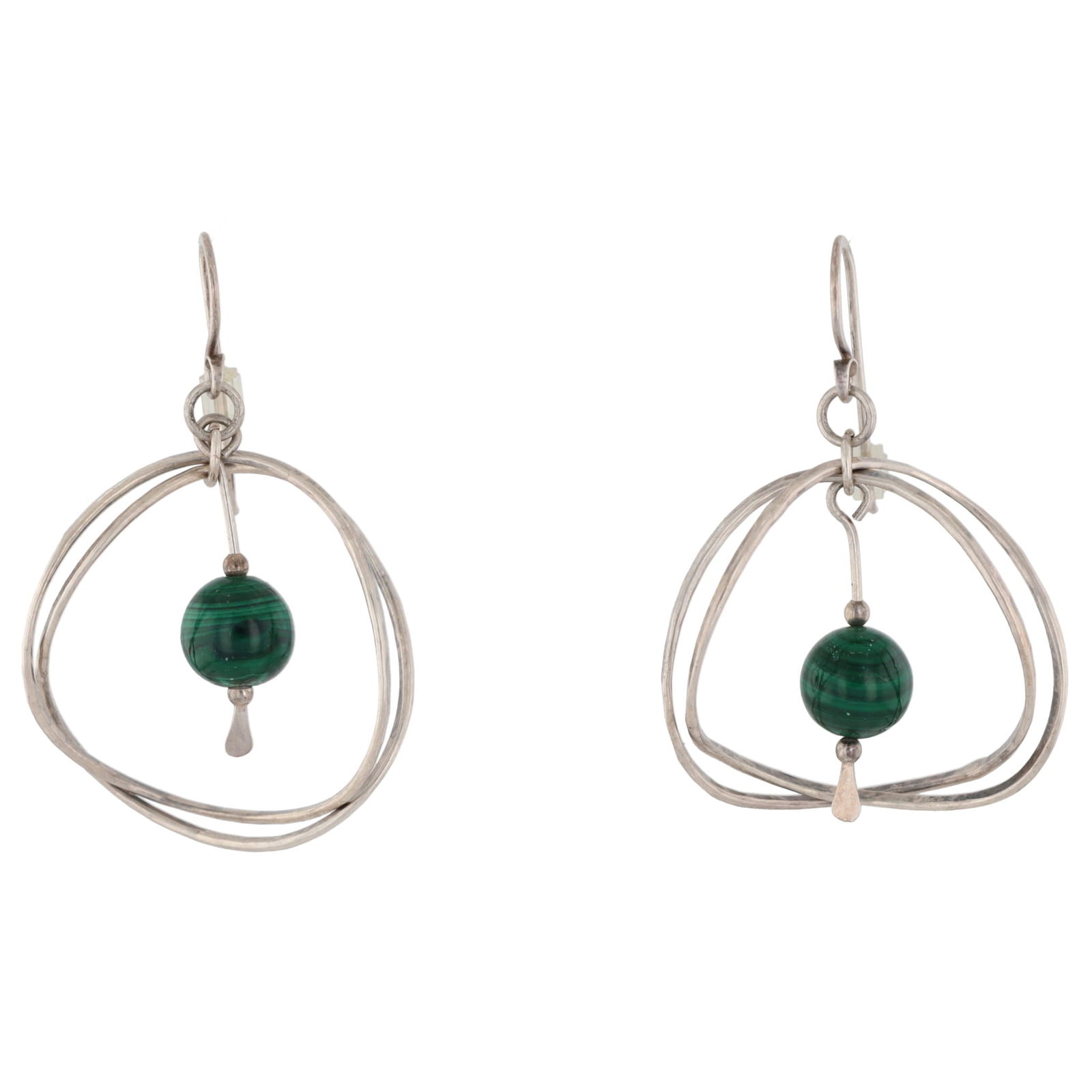 Southwestern Malachite Sphere Dangle Earrings (1 of 3)