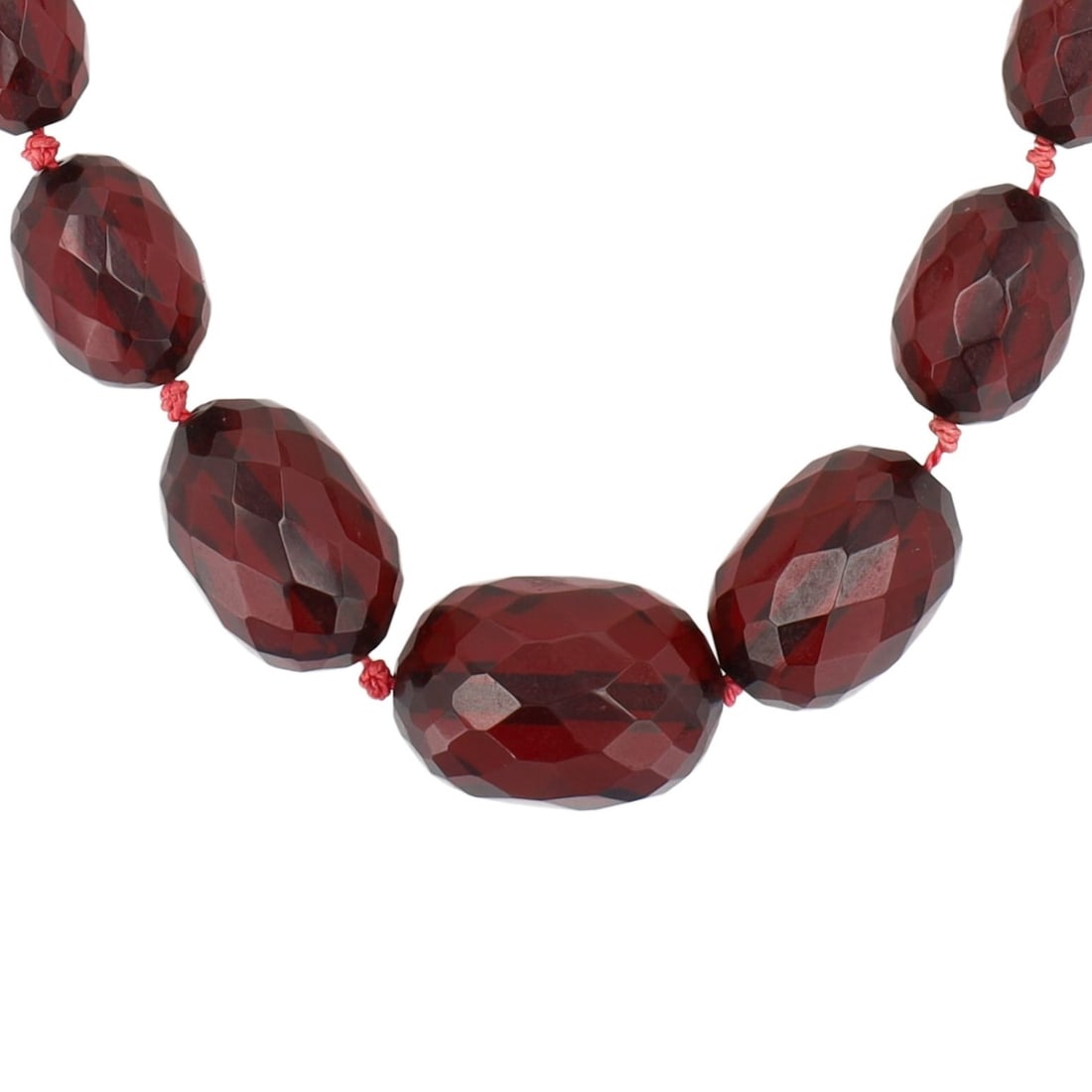 Cherry Amber Graduated Bead Gold Tone Necklace (1 of 5)