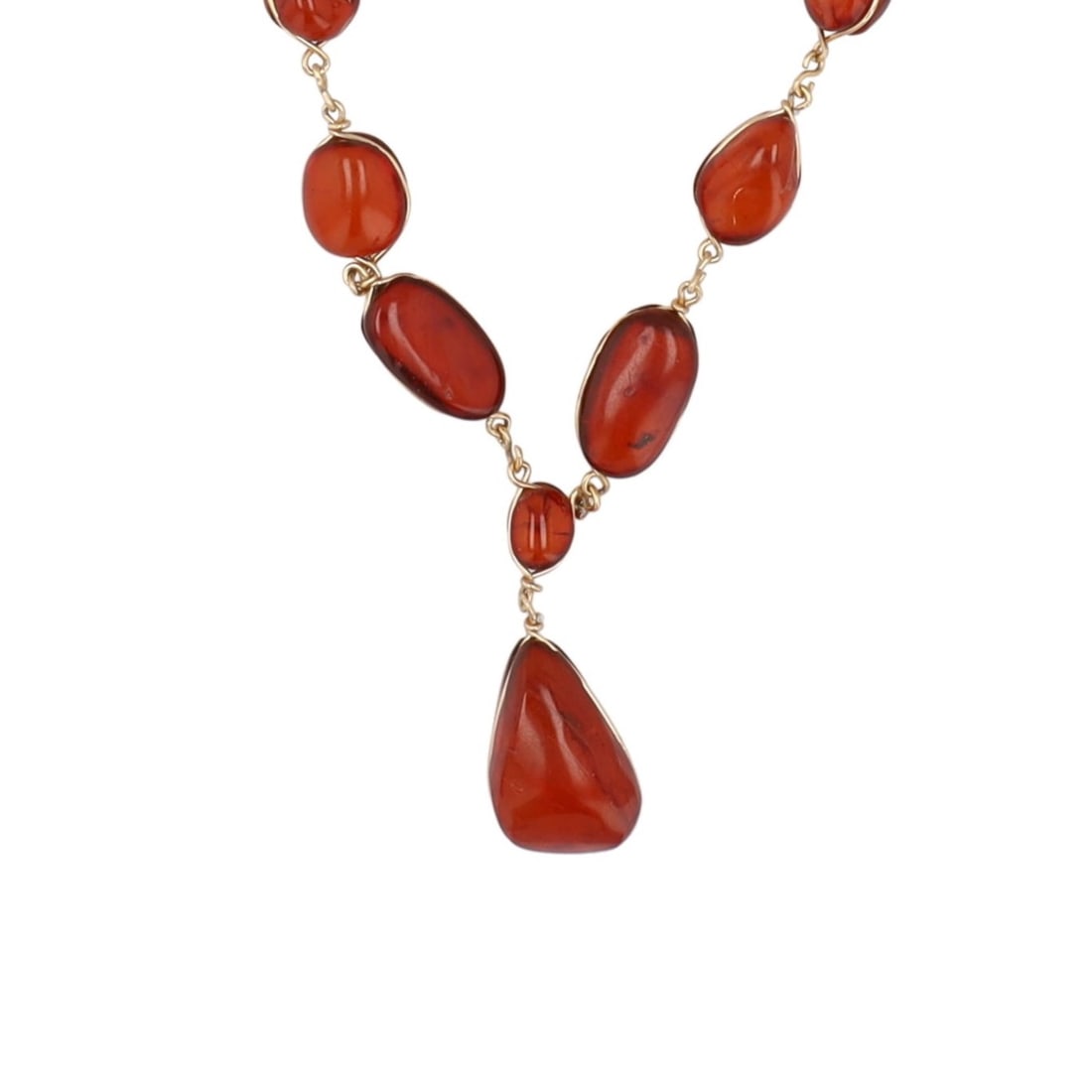 Dark Amber 1/20 12k Gold Filled Necklace: Dark Amber 1/20 12k Gold Filled Necklace 7g