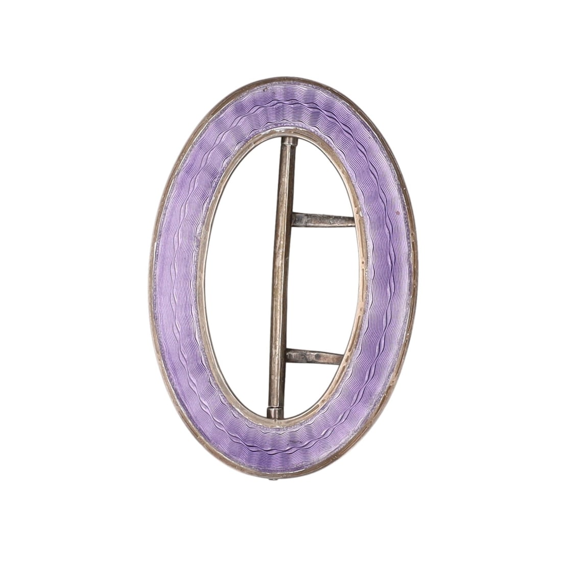 L & Co. Purple Guilloche Enamel Sterling Belt Buckle (1 of 4)