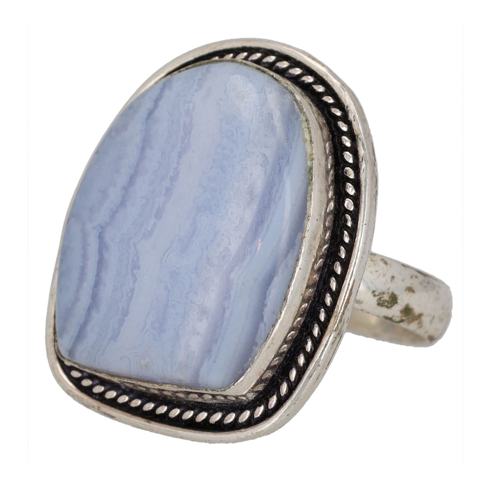 Blue Lace Agate Sterling Ring Sz. 11 (1 of 5)
