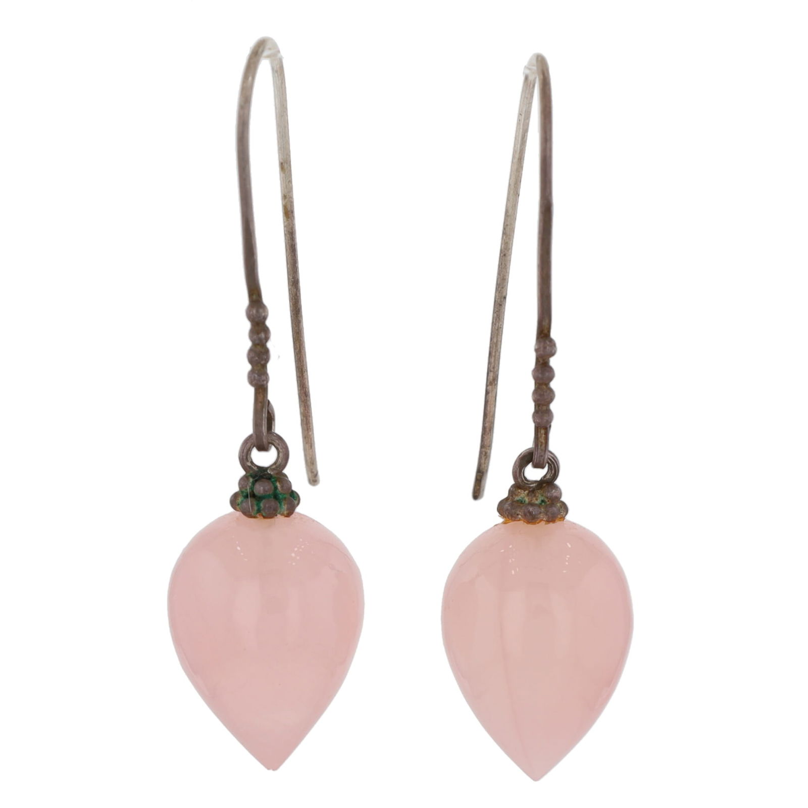 Rose Quartz Sterling Dangle Earrings (1 of 3)