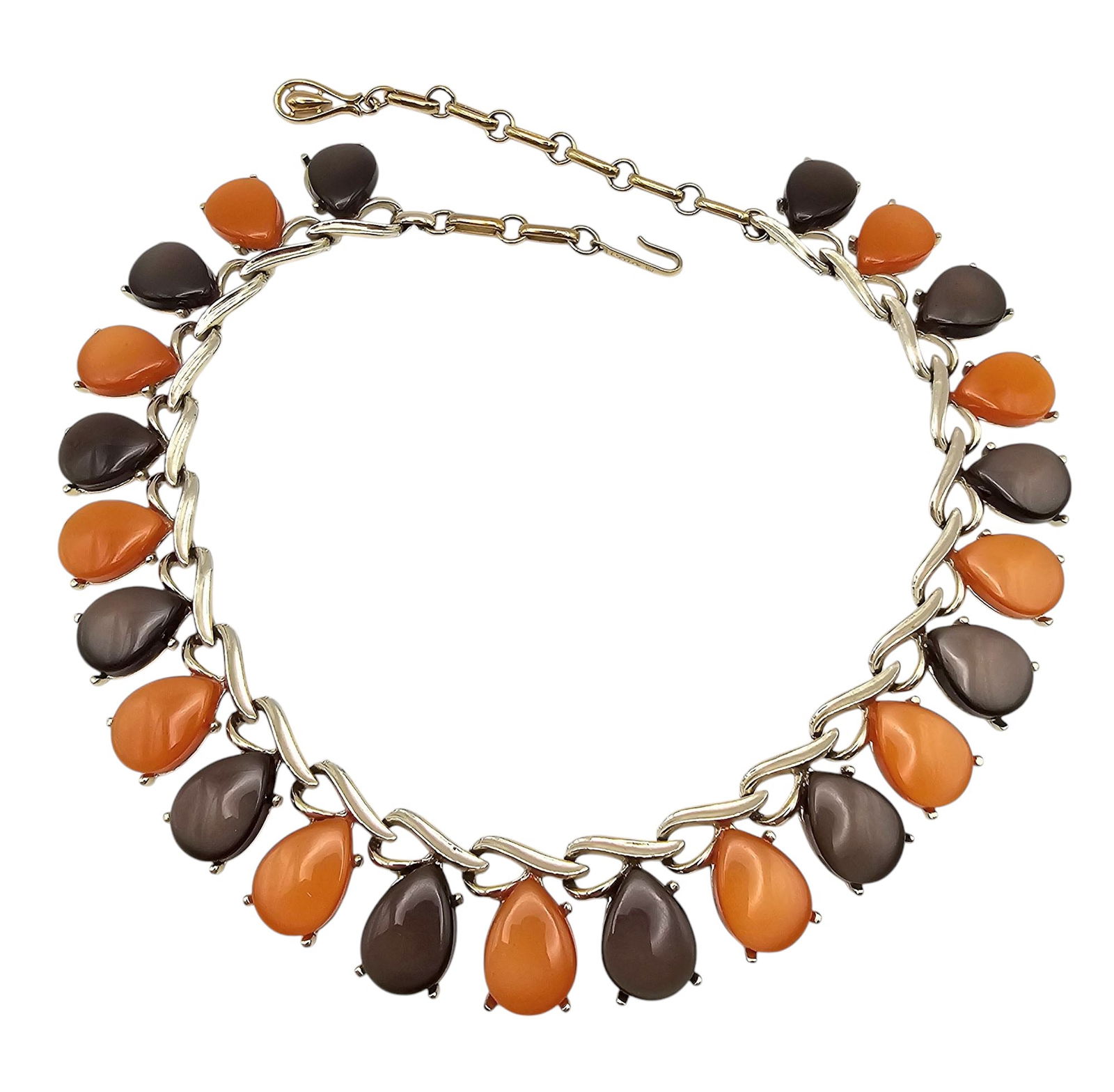 Coro Vintage Harvest Gold Chocolate Thermoset Gold Tone Necklace: Coro Vintage Harvest Gold Chocolate Gold Tone Necklace