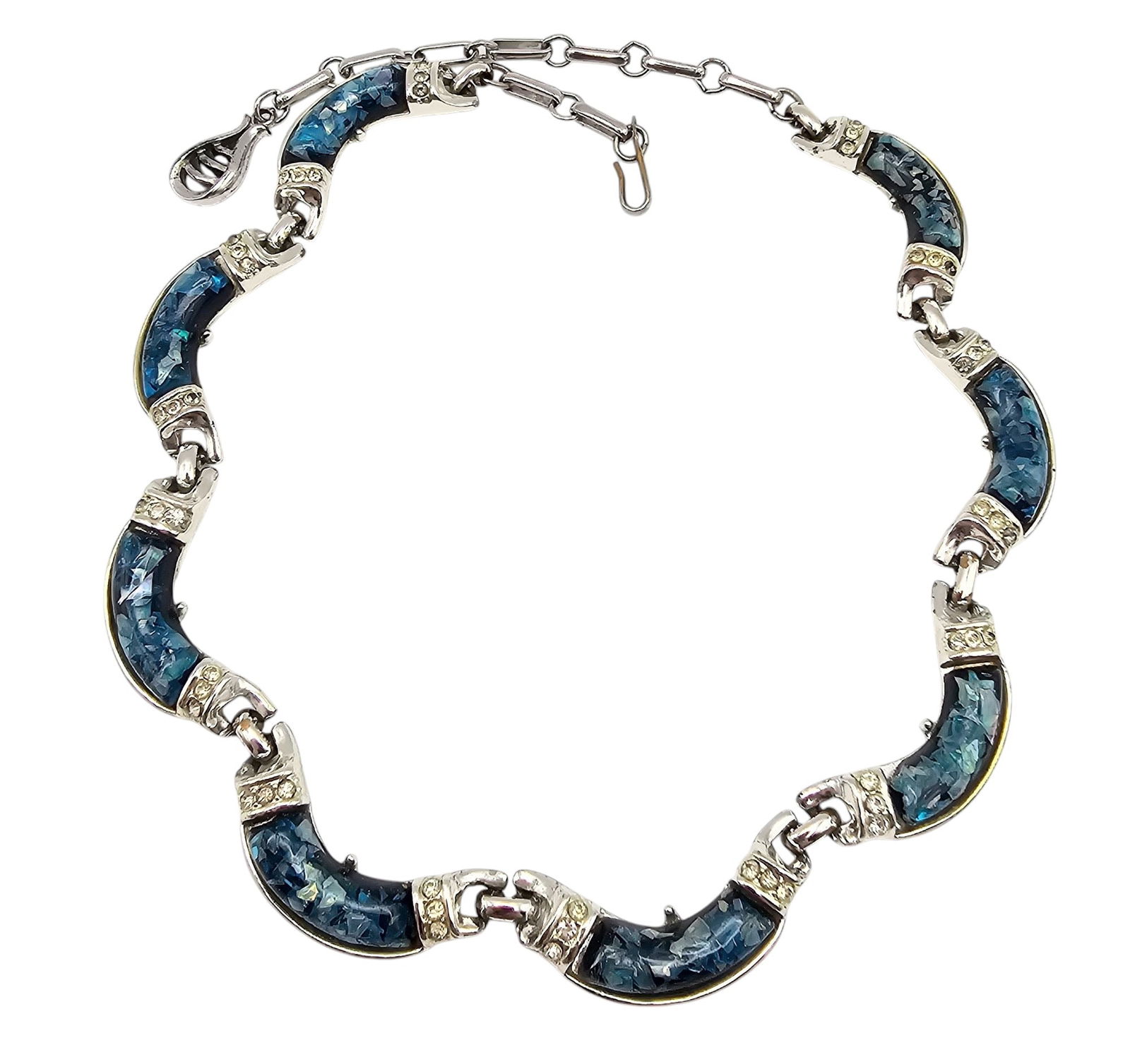 Coro Vintage Confetti Lucite Silver Tone Necklace: Coro Vintage Confetti Lucite Silver Tone Necklace