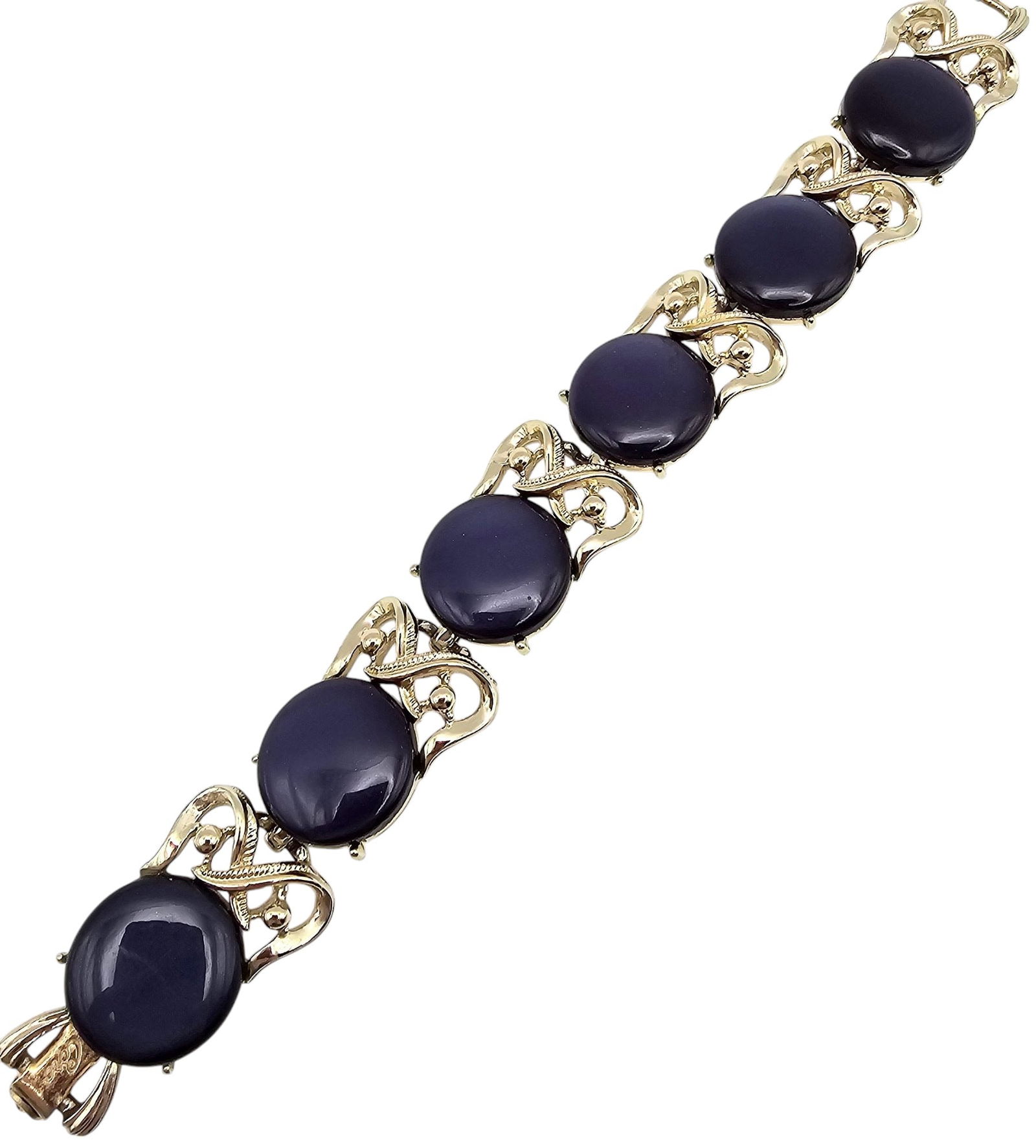 Coro Vintage Moonglow Purple Thermoset Silver Tone Bracelet: Coro Vintage Purple Moonglow Thermoset Silver Tone Bracelet