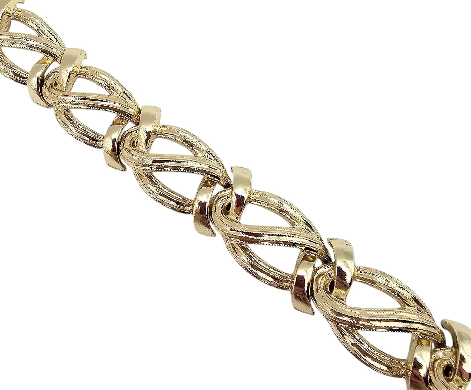 Coro Textured Gold Tone Link Necklace: Coro Textured Gold Tone Link Necklace