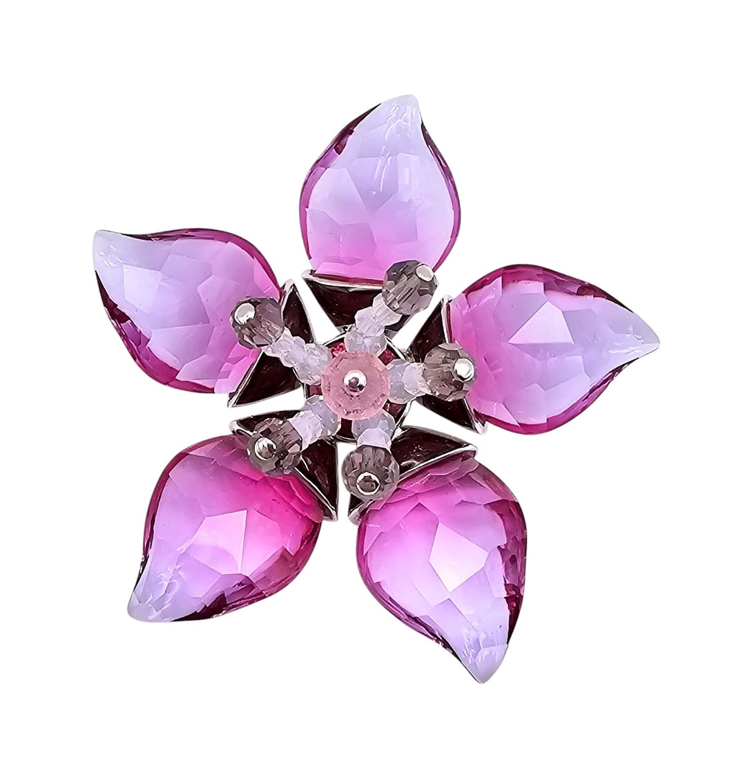Swarovski Purple Crystal Flower Brooch: Swarovski Purple Crystal Flower Brooch
