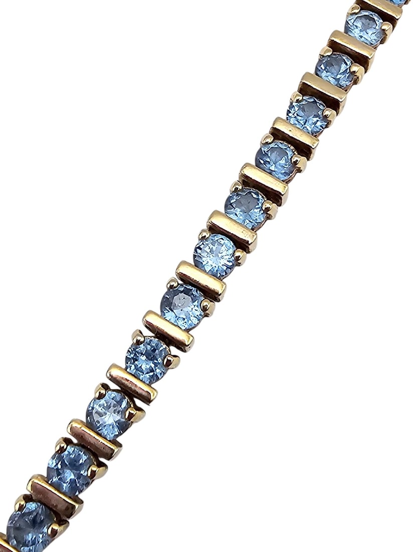 UTC Iolite Gold Over Sterling Silver Tennis Bracelet 16.8 G: UTC Iolite Gold Over Sterling Silver Tennis Bracelet 16.8 G