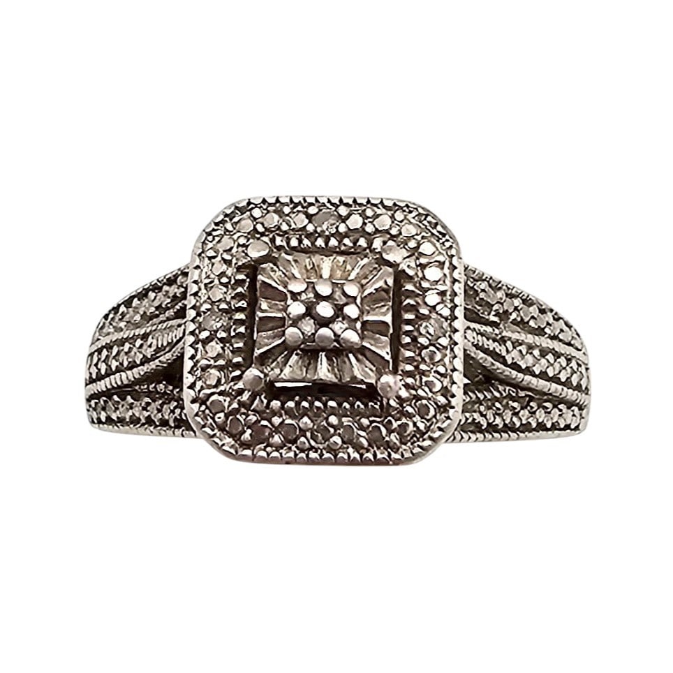 F Diamond Cocktail Ring Size 6.5 4.6 G (1 of 3)