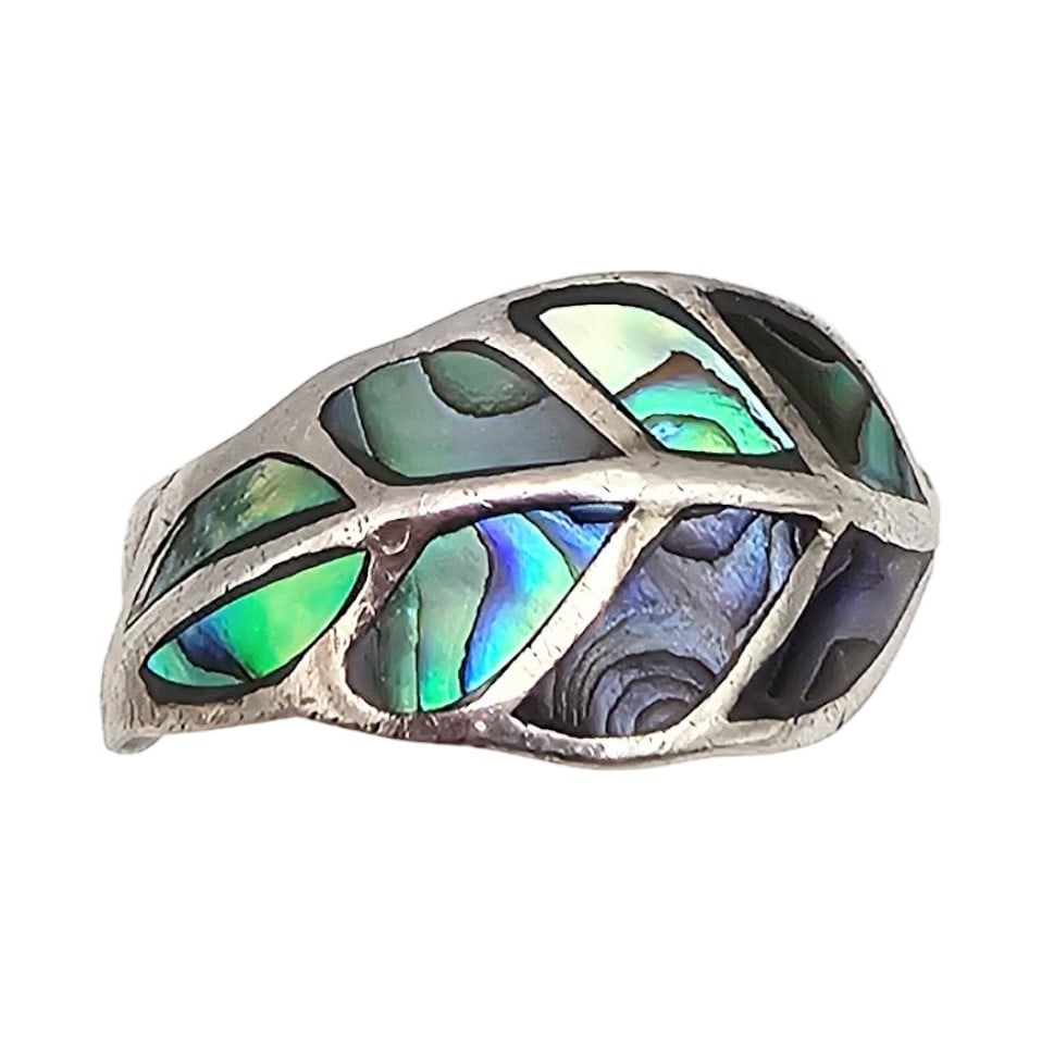 IMA Abalone Sterling Silver Ring Size 5.25 2.8 G (1 of 3)