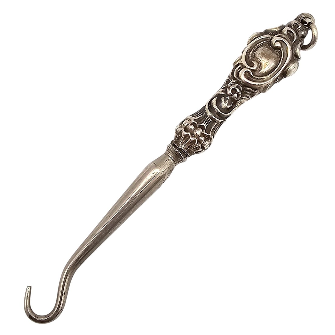 Victorian Vintage Nickel Button Hook 4.8 G (1 of 3)
