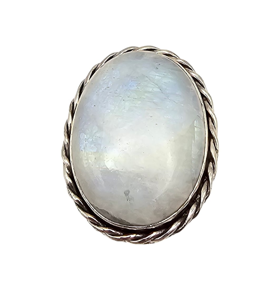 Moonstone Sterling Silver Ring Size 8 12.9 G (1 of 3)