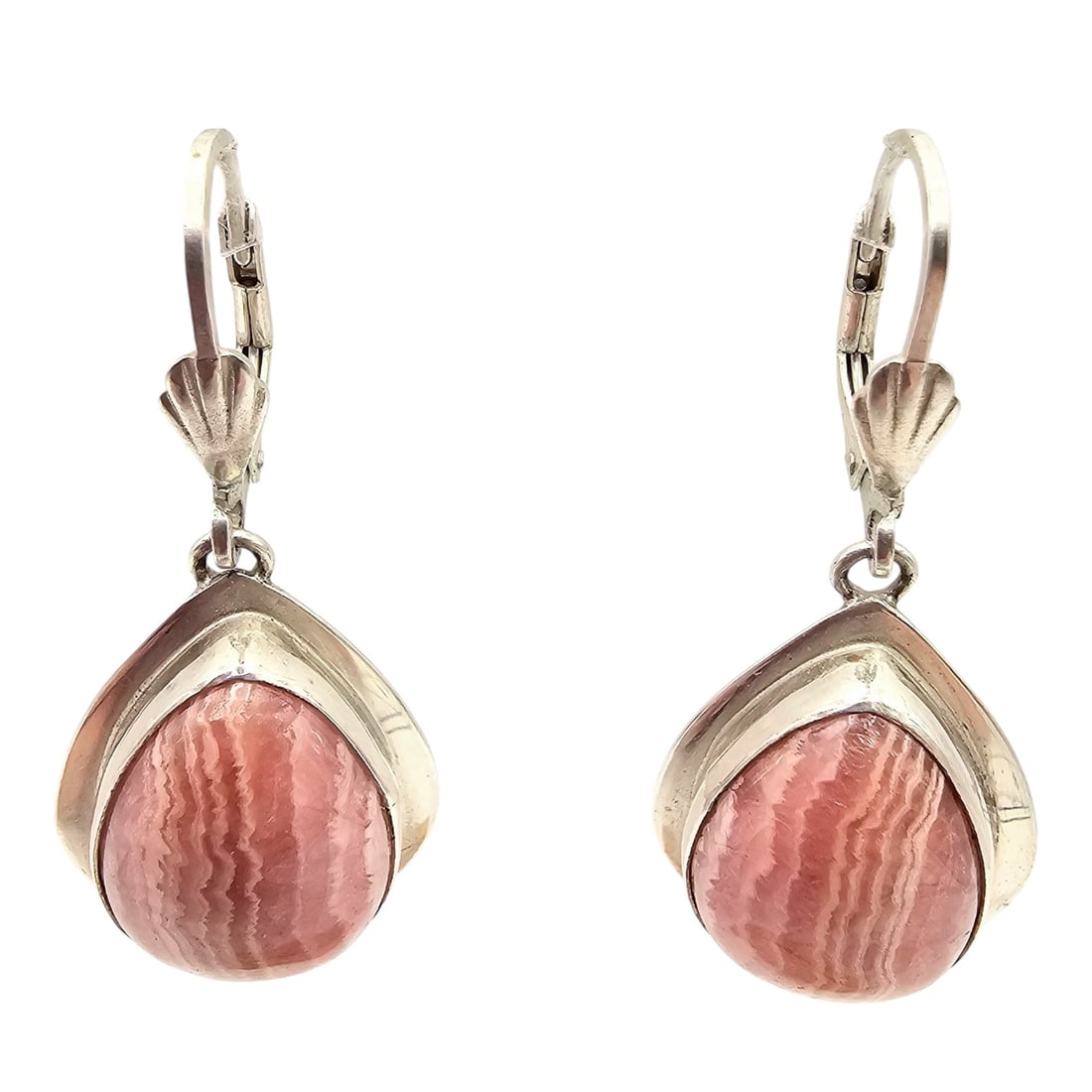INCA Rhodonite Sterling Silver Drop Dangle Earrings 9.4 G (1 of 3)