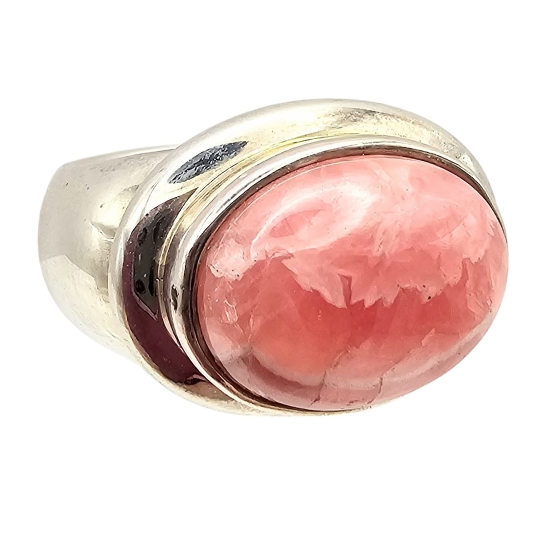 Rhodonite Sterling Silver Ring Size 9.25 16.9 G (1 of 3)