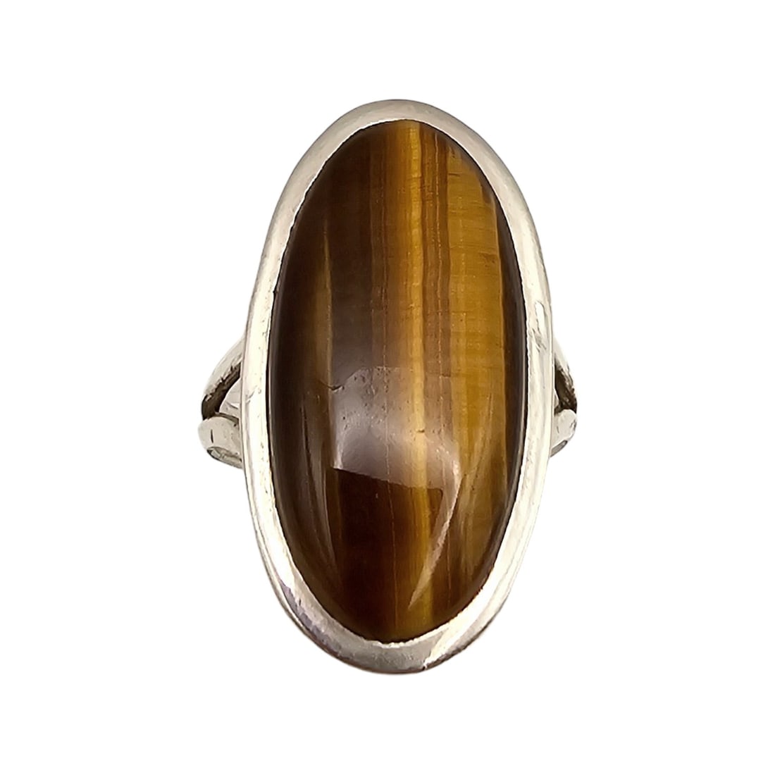Tigers Eye Sterling Silver Ring Size 9 7.5 G (1 of 3)