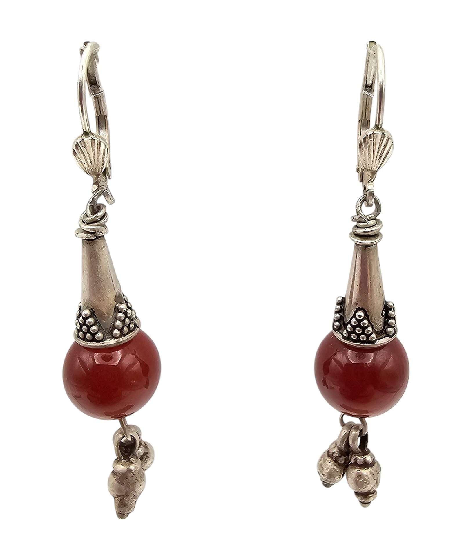 Carnelian Sterling Silver Drop Dangle Earrings 6.9 G (1 of 3)