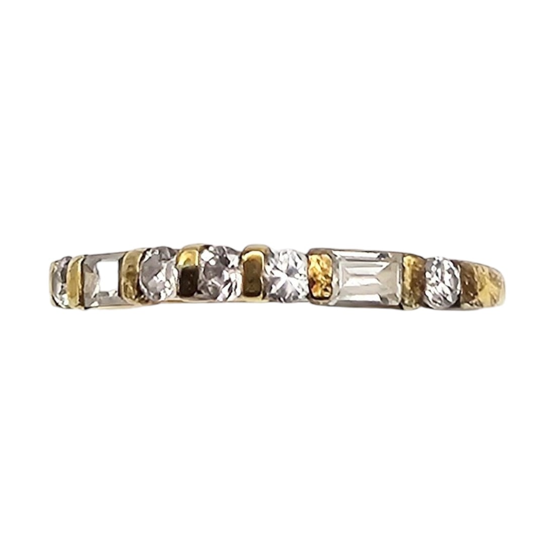 Cubic Zirconia Gold Over Sterling Silver Cocktail Ring Size 5 1.2 G: Cubic Zirconia Gold Over Sterling Silver Cocktail Ring Size 5 1.2 G