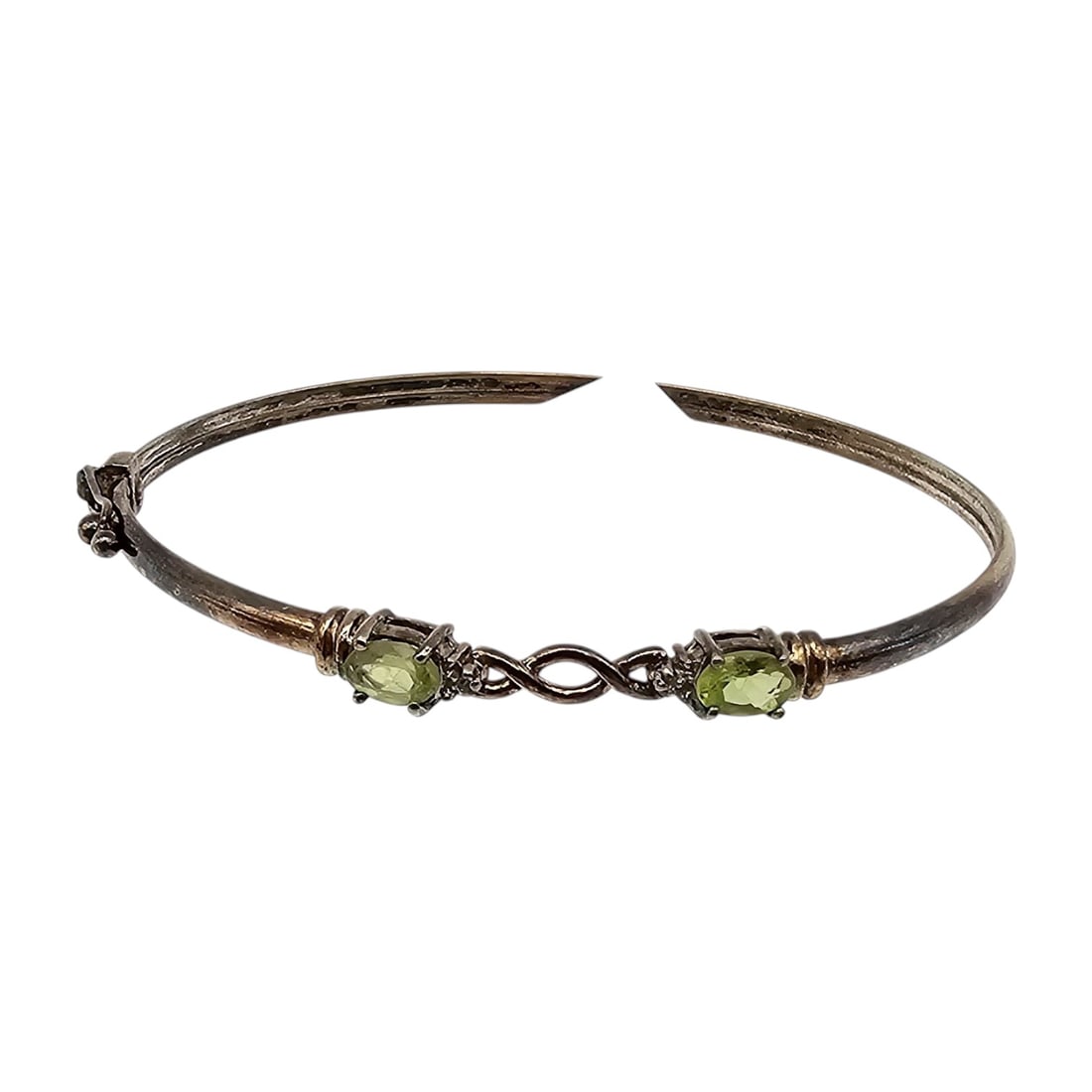 Peridot Sterling Silver Bangle Bracelet 4.4 G (1 of 3)