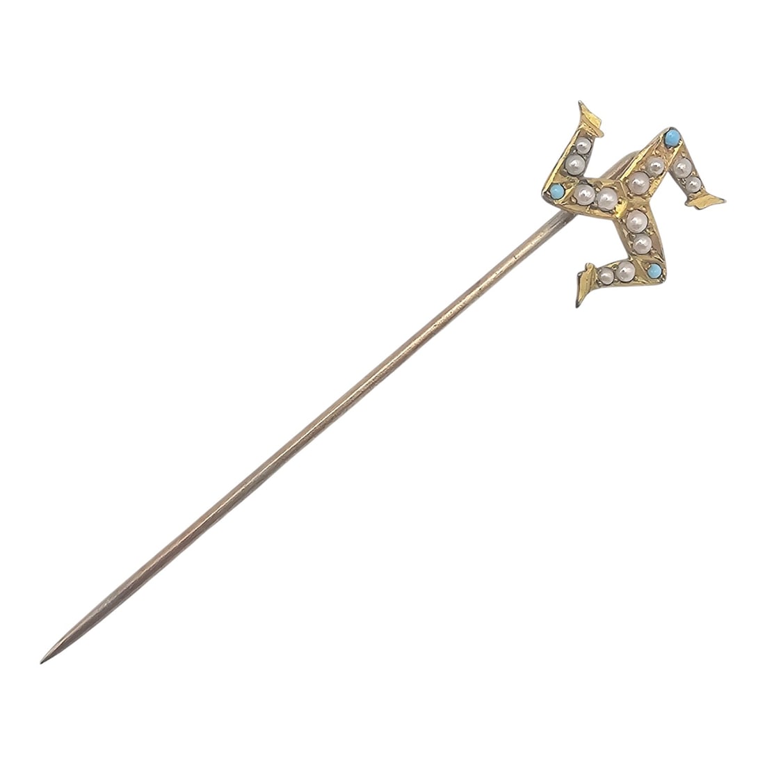 H G 9LtD 275 9 Seed Pearl 14K Gold Lapel Pin 1.3 G (1 of 3)