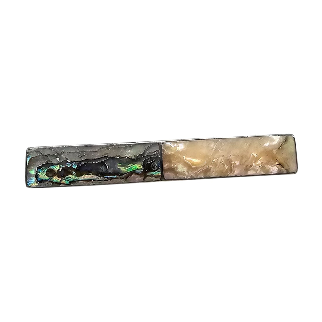 Abalone Mother Of Pearl Sterling Silver Bar Pin 4.1 G (1 of 3)