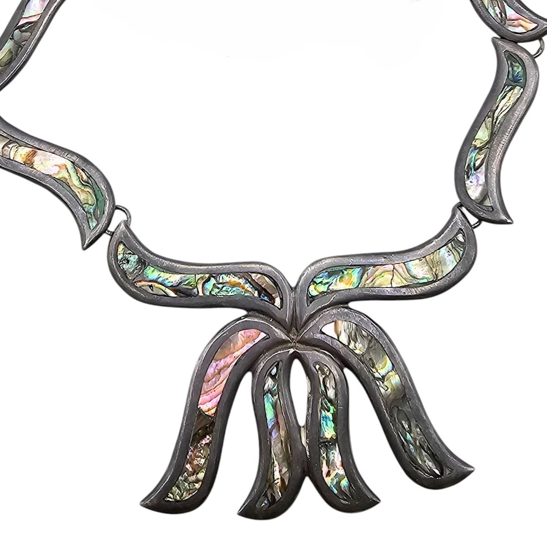 Mexico Abalone Sterling Silver Necklace 42.6 G (1 of 4)