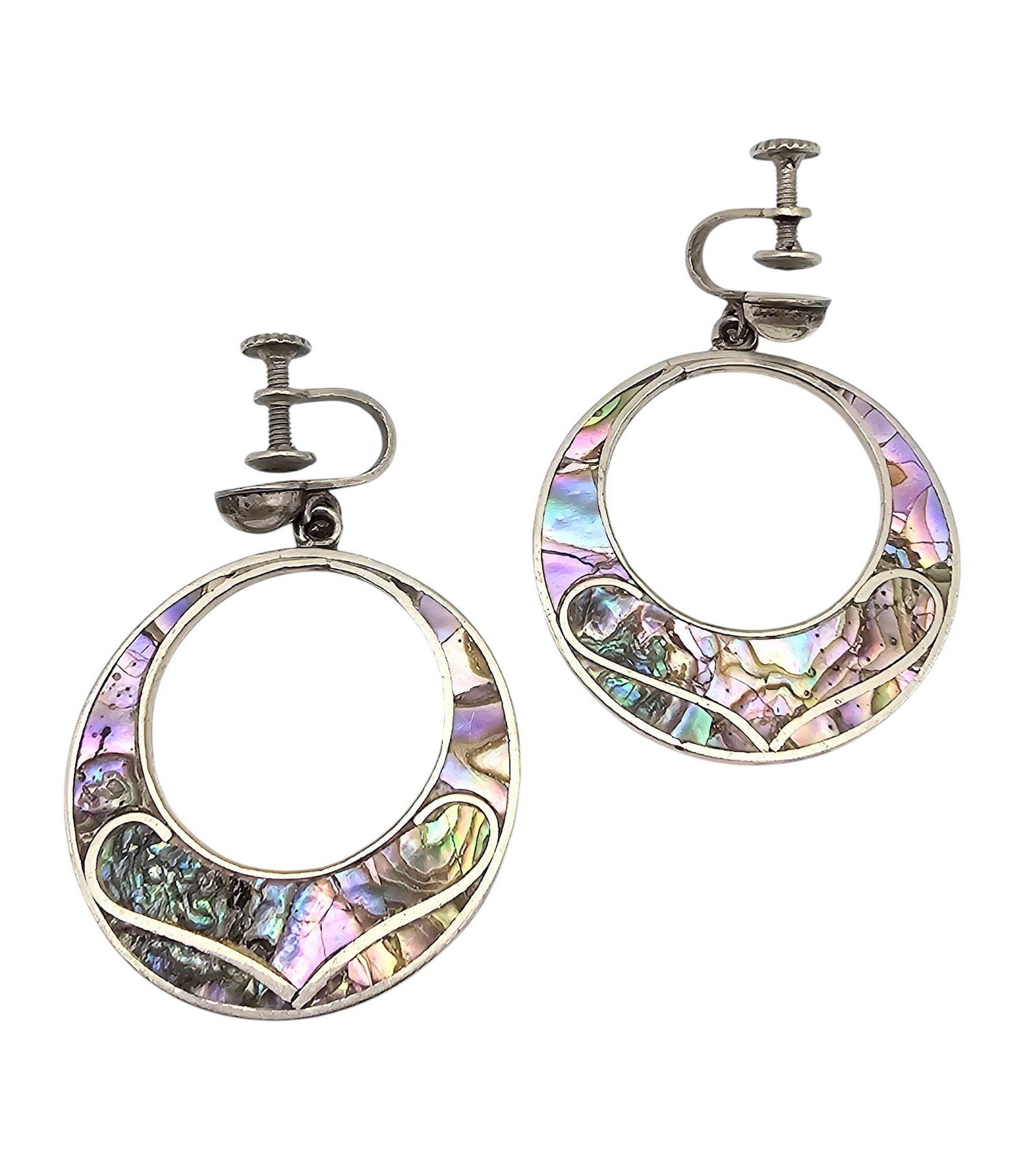 Mexico Abalone Sterling Silver Drop Dangle Earrings 11 G (1 of 3)
