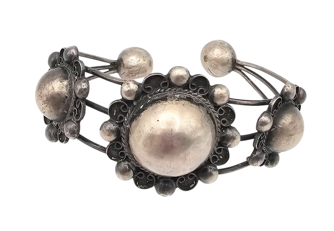 Mexico Sterling Silver Cuff Bracelet 23.5 G (1 of 3)