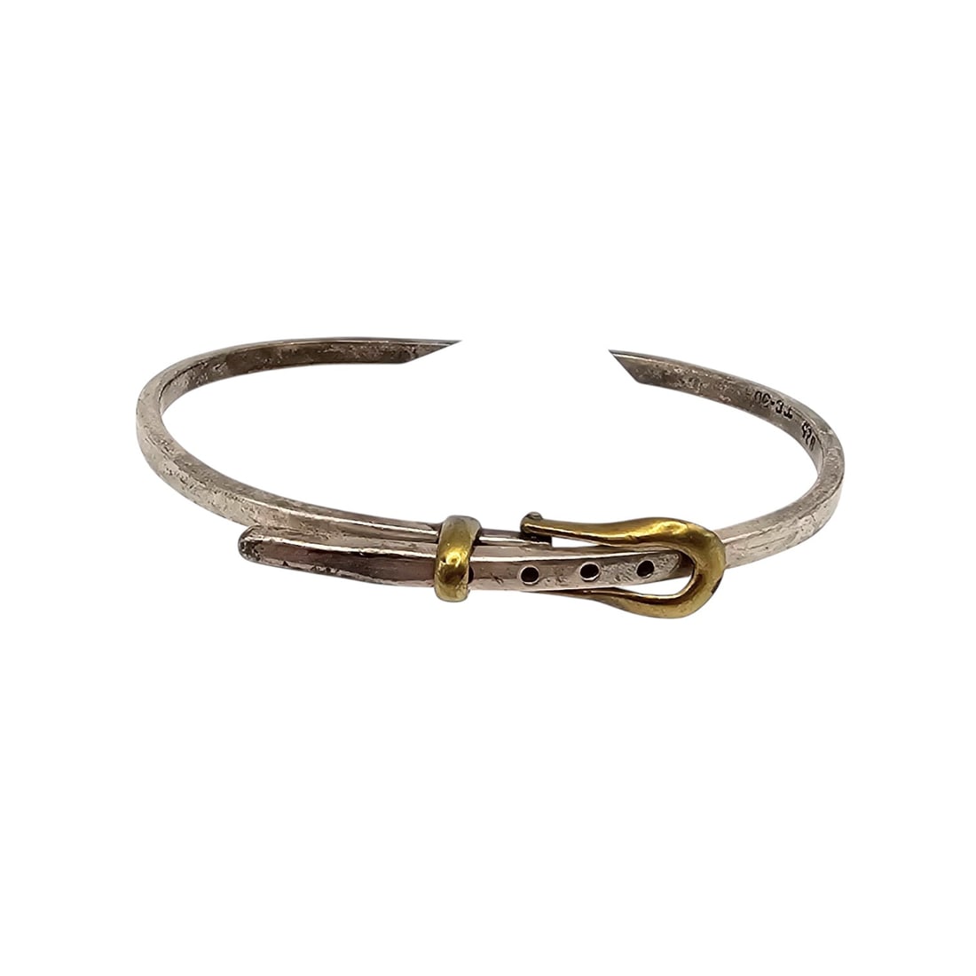 Mexico Taxco TC-304 Sterling Silver Belt Bangle Bracelet 12 G (1 of 3)