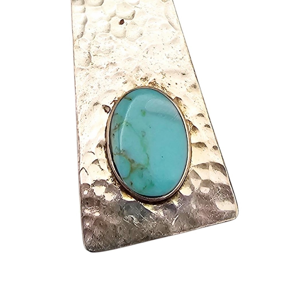 Mexico Turquoise Sterling Silver Pendant 4.6 G (1 of 3)