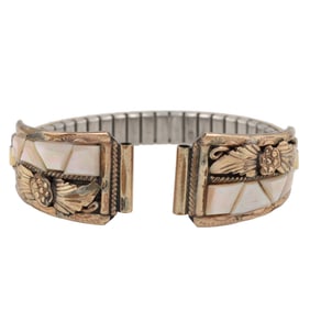 Silver Ray Sterling & Gold Fill Navajo Blossom Inlay Watch Nibs