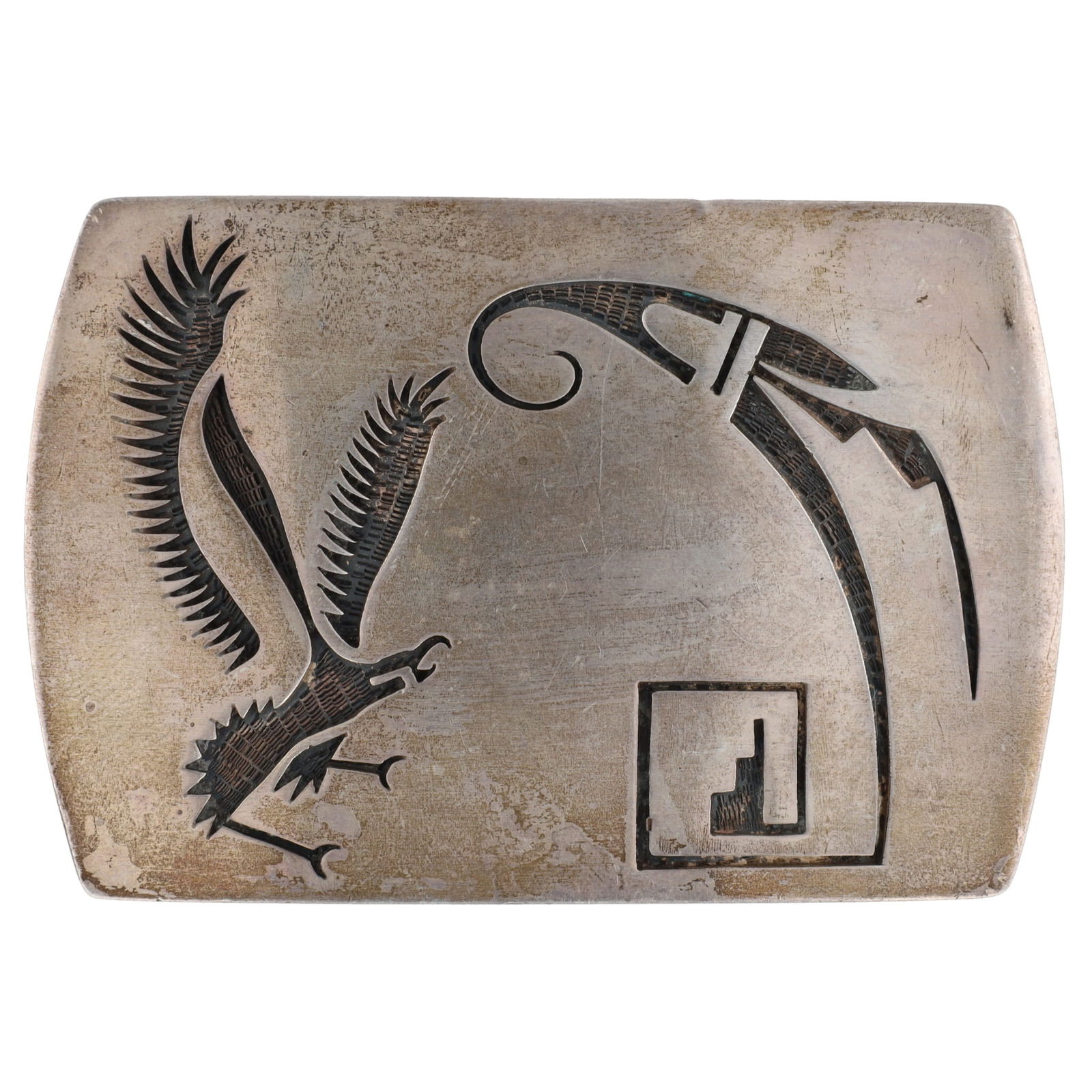 Darren Seweyestewa Hopi Eagle Sterling Belt Buckle (1 of 4)