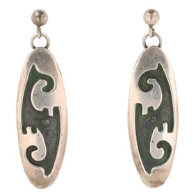 Jane Yikaazba Popovitch Sterling Navajo Earrings