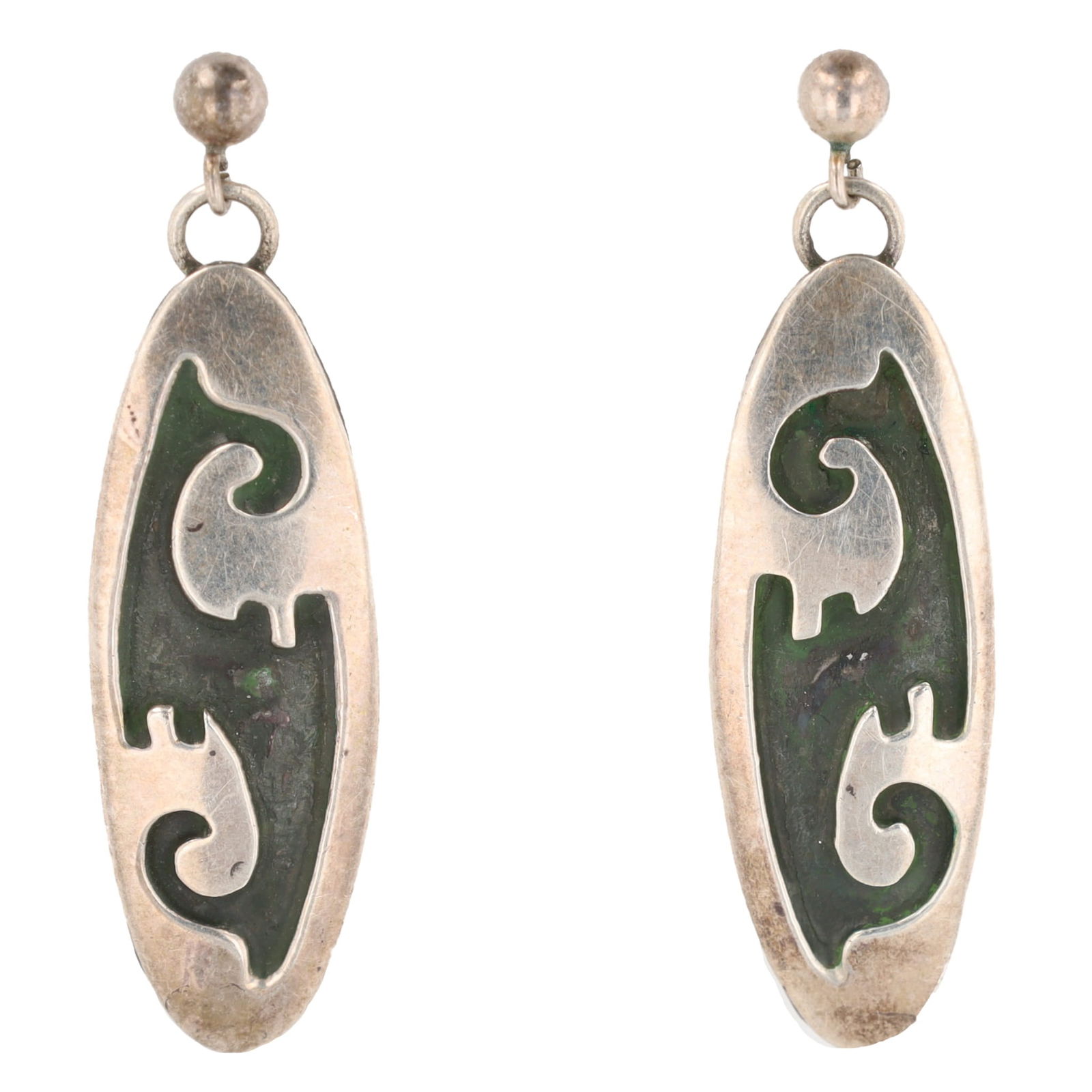 Jane Yikaazba Popovitch Sterling Navajo Earrings (1 of 4)